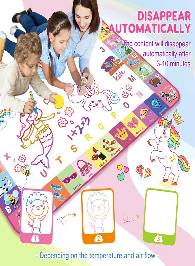 Wedopro Toddlers Toys Water Doodle Mat: 48 X 32 Inch Large Mess Free Coloring & Drawing Mat - Instant Drying - Kids Educational Toys for Girls Age 3-5 Home Activities - Birthday/Christmas Gifts for Girls Boys - Image 4